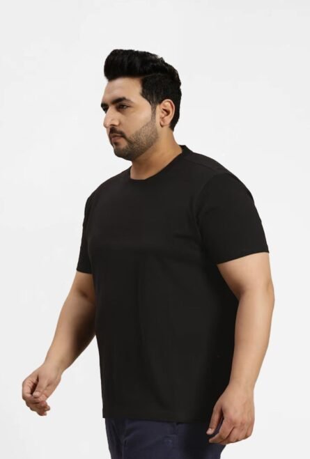 Black Plain T-shirt for Men - Image 4