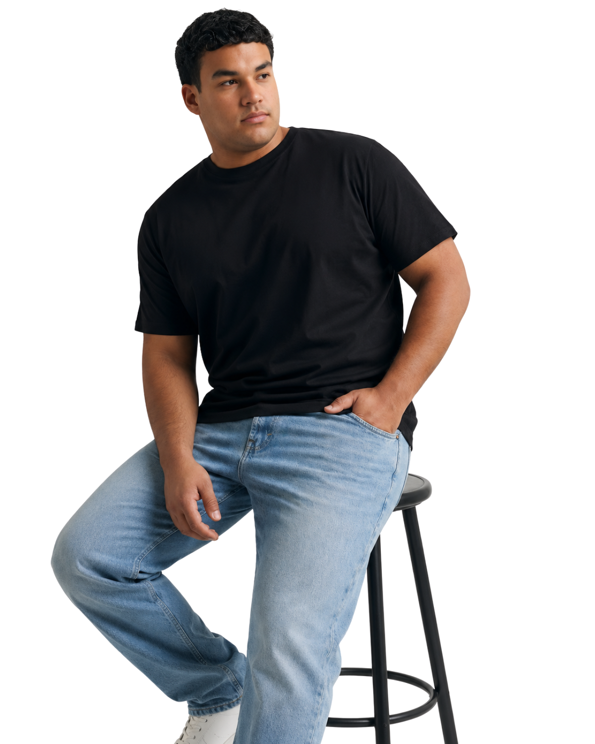 Classic Plain Cotton T‑Shirt for Men (Plus Sizes 2XL–7XL)