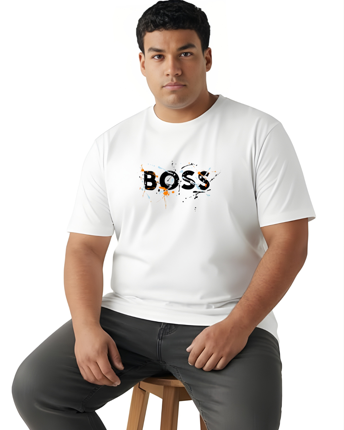 BOSS Splash Graphic Cotton Tee — Men’s Plus Size 2XL–7XL - Image 3