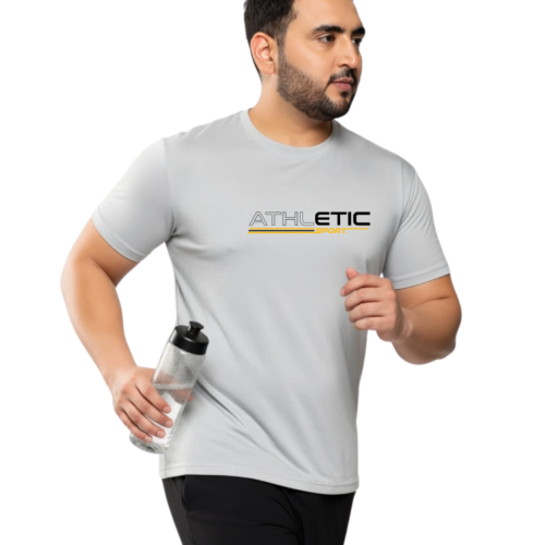 Athletic Men’s Premium Polyester T-Shirt | Quick Dry Stretch Tee |Solid Casual Sportswear - Image 1