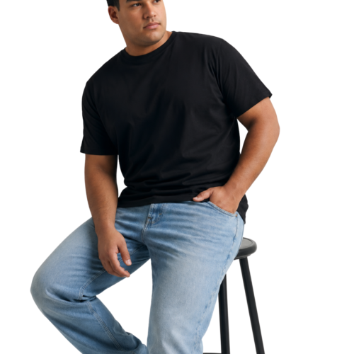 Classic Plain Cotton T‑Shirt for Men (Plus Sizes 2XL–7XL) - Image 1