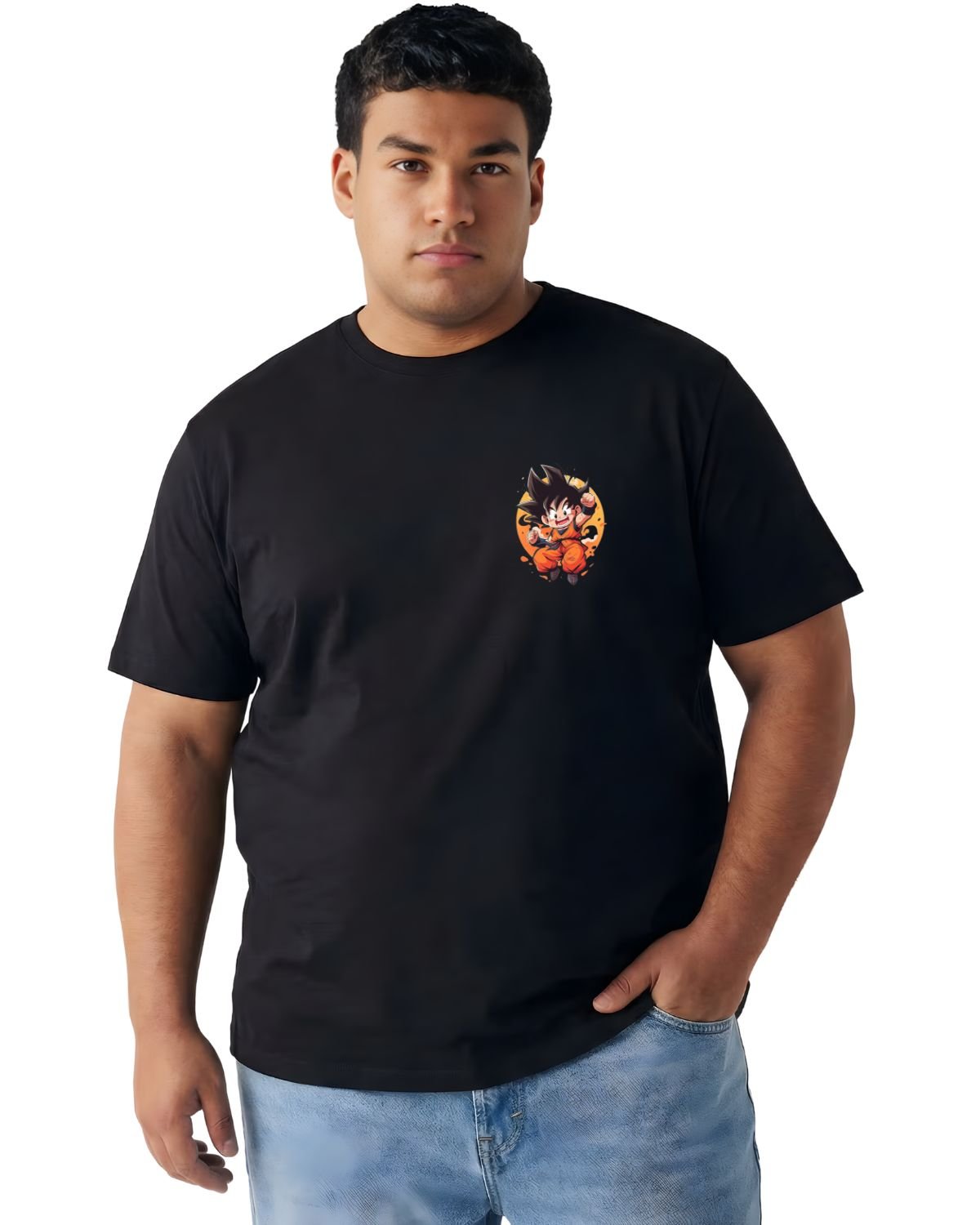 Dragon Ball Z‑Goku Graphic Tee Front And Back— Plus Size 2XL–7XL
