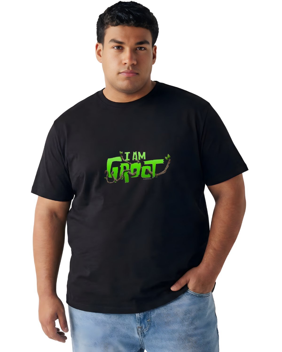 Iam Groot Printed Plus Size Men's T-Shirt 2XL–7XL