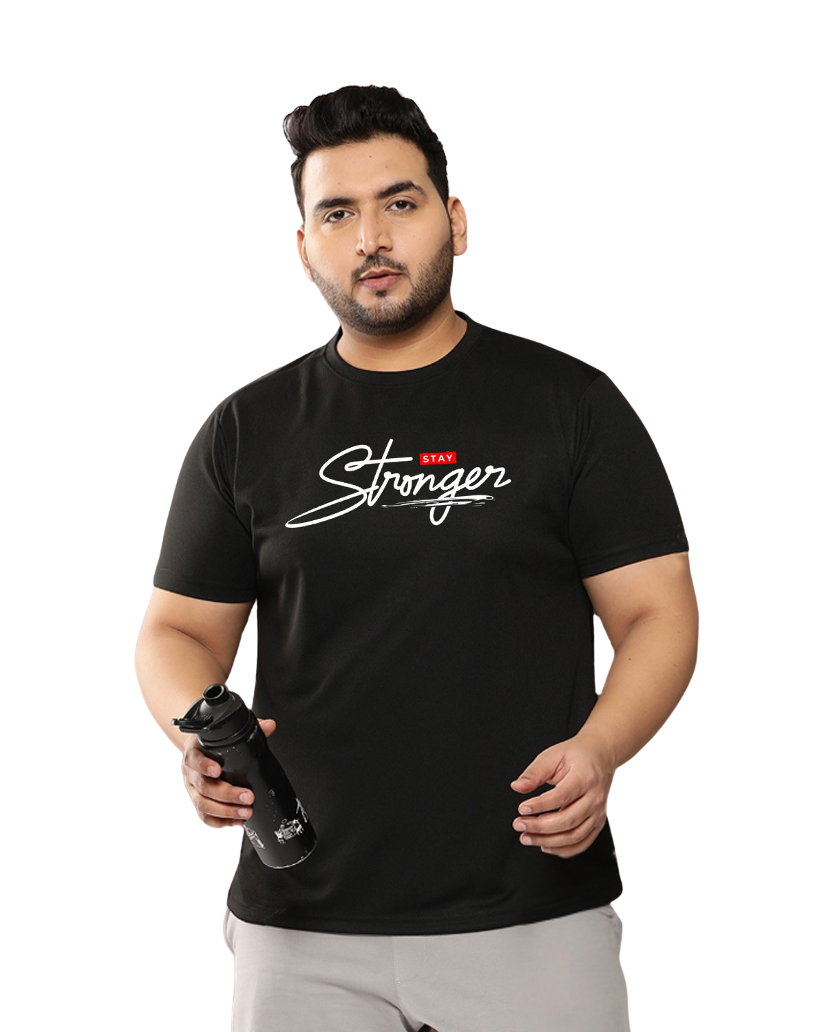 Stay Stronger | Men’s Premium Polyester Plus Size T-Shirt | Quick Dry Stretch Tee - Image 5