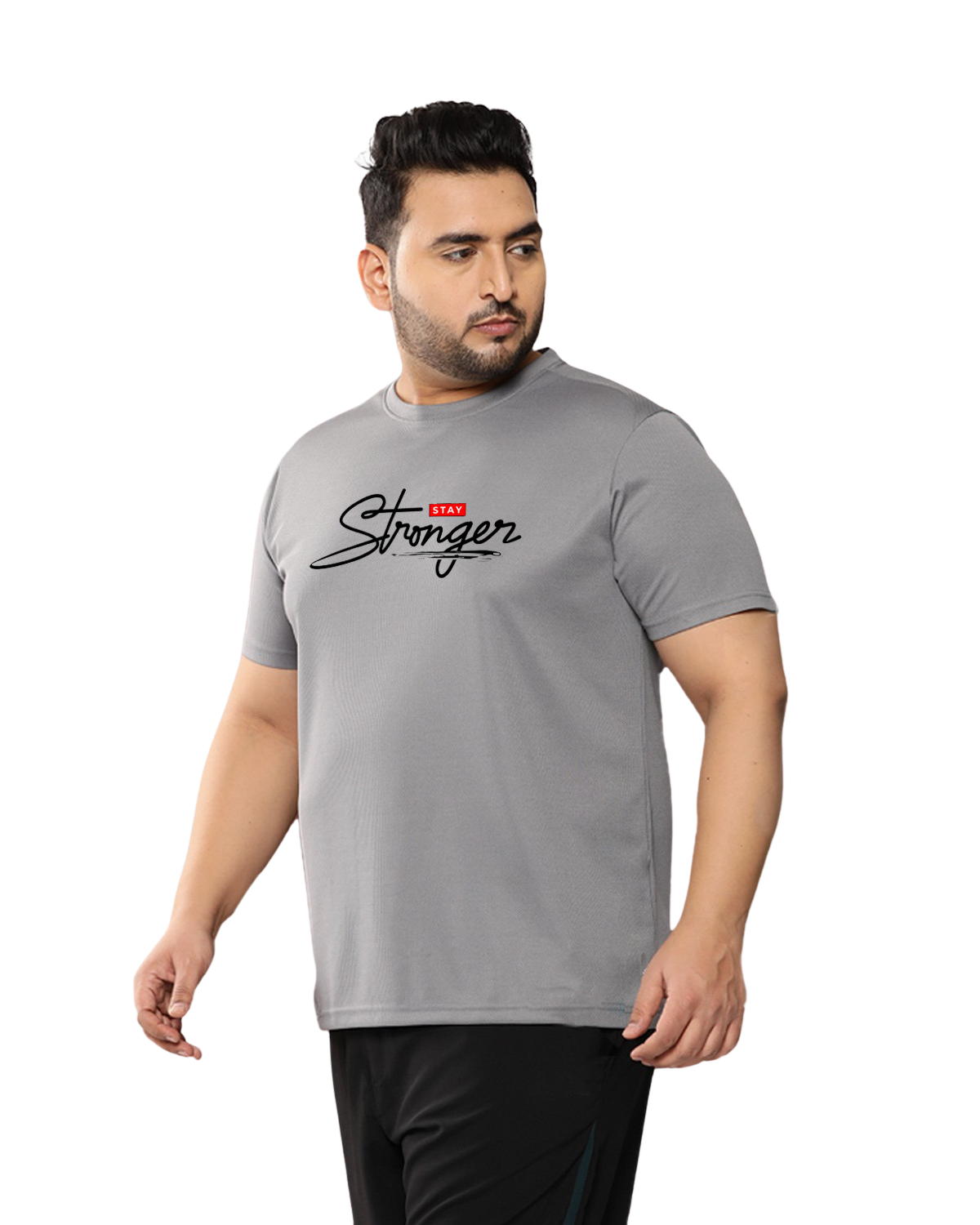Stay Stronger | Men’s Premium Polyester Plus Size T-Shirt | Quick Dry Stretch Tee - Image 12