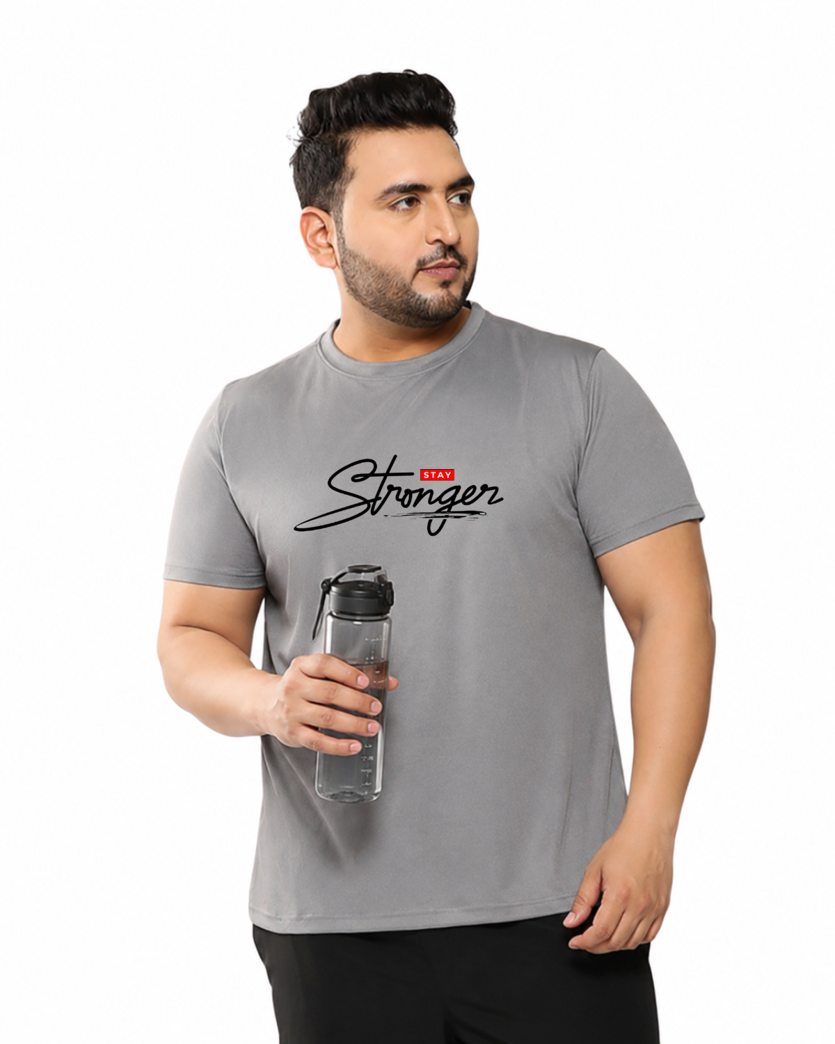 Stay Stronger | Men’s Premium Polyester Plus Size T-Shirt | Quick Dry Stretch Tee - Image 11