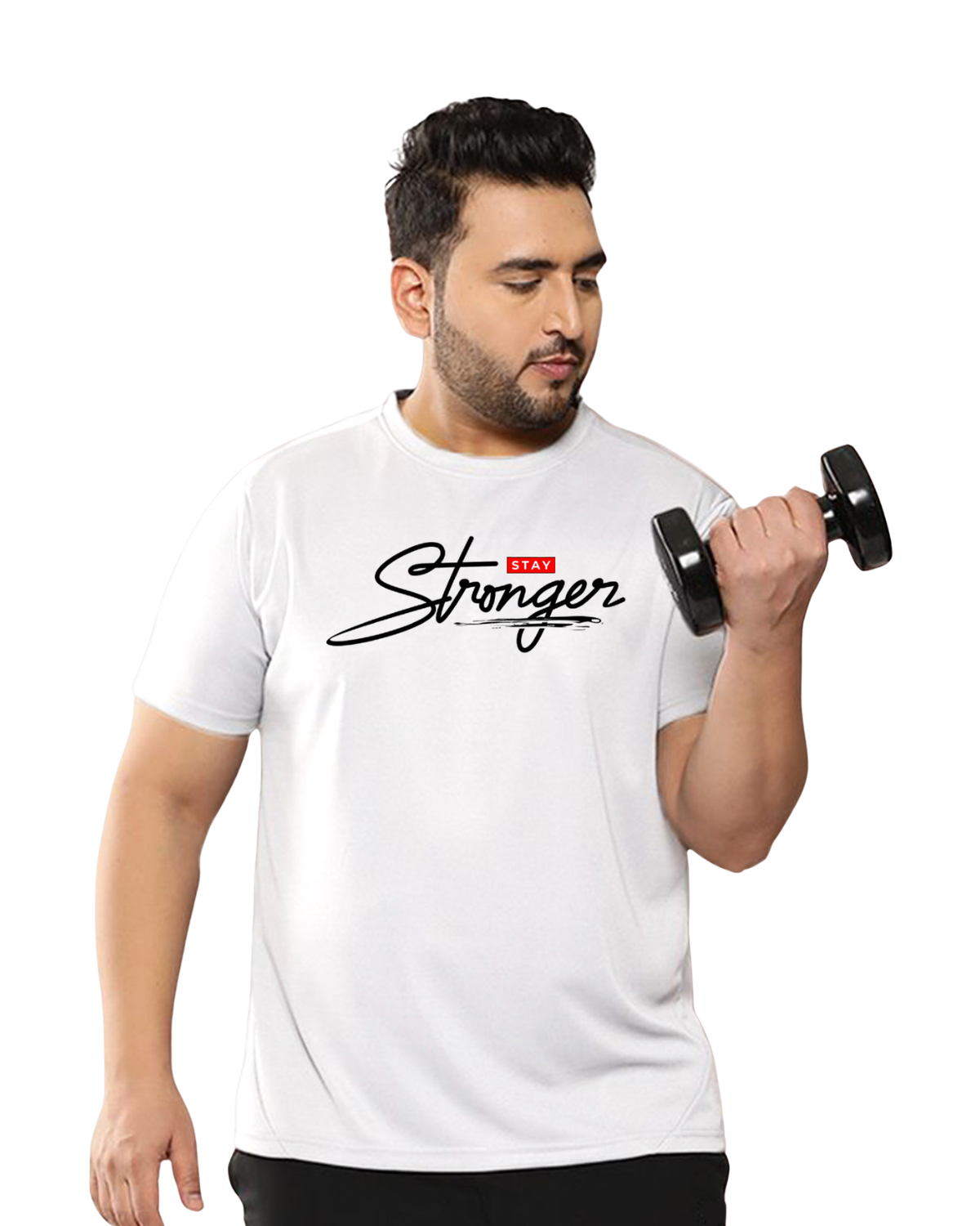 Stay Stronger | Men’s Premium Polyester Plus Size T-Shirt | Quick Dry Stretch Tee - Image 17