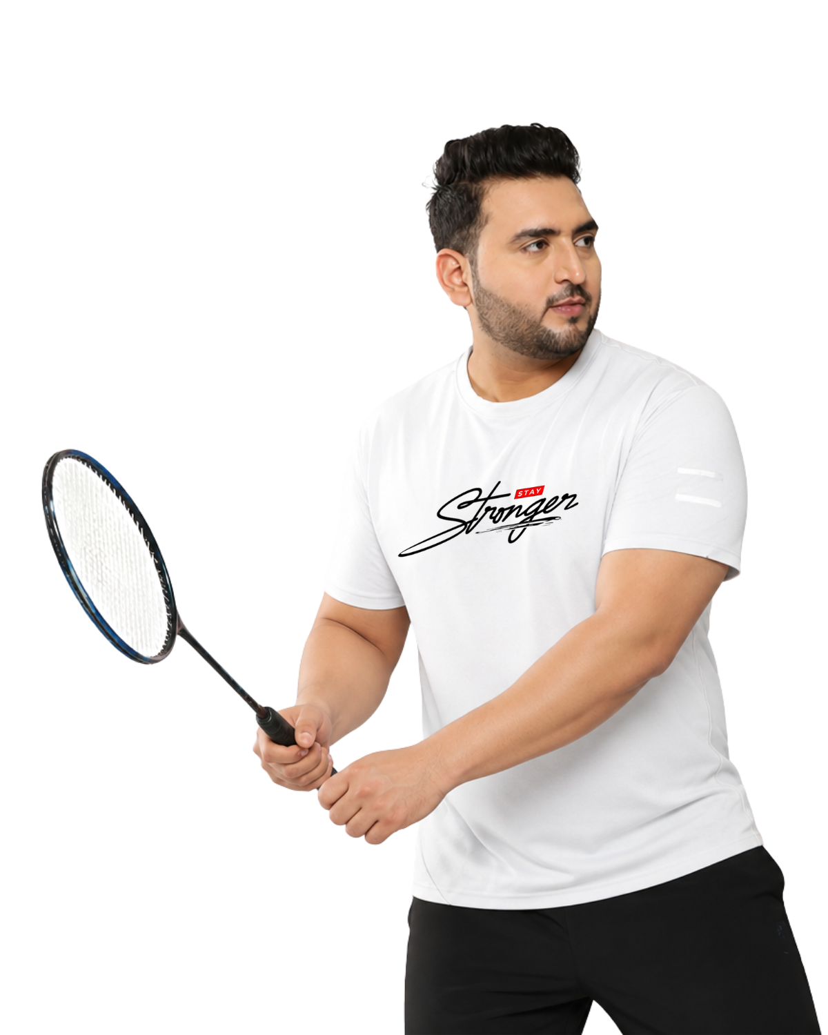 Stay Stronger | Men’s Premium Polyester Plus Size T-Shirt | Quick Dry Stretch Tee - Image 14