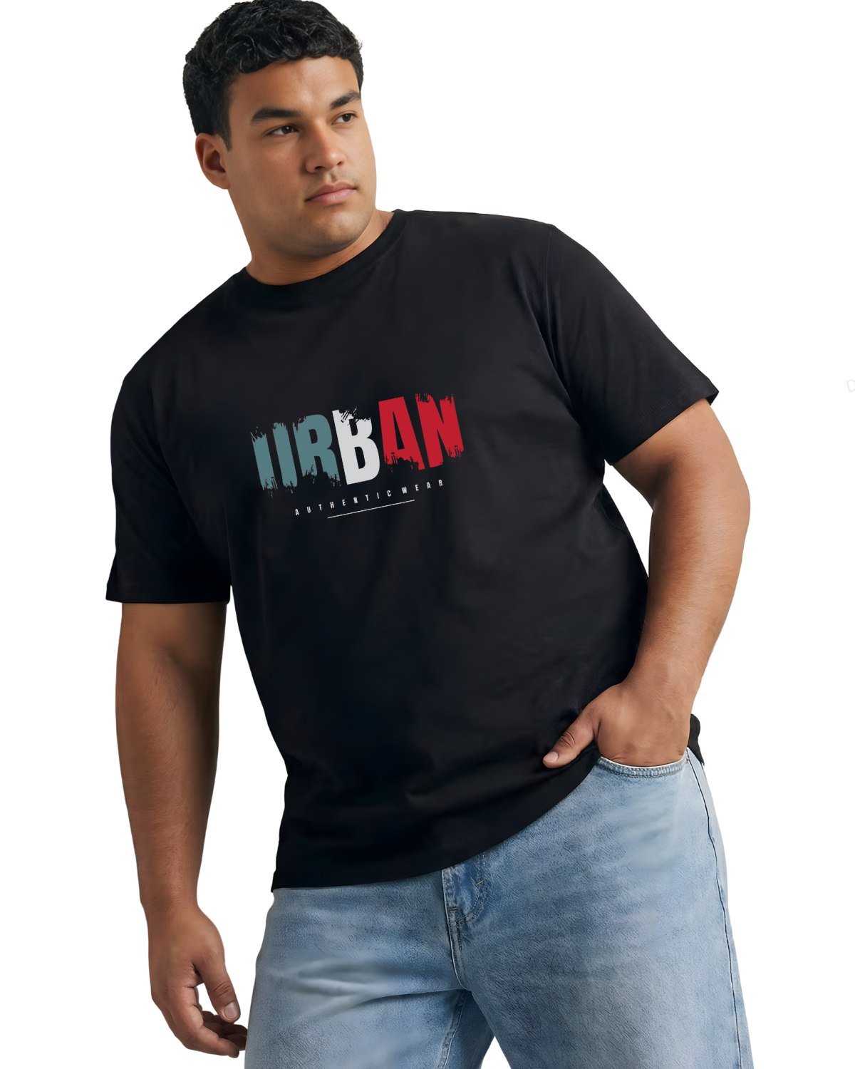 Urban Distressed Cotton Tee — Men’s Plus Size 2XL–7XL - Image 3