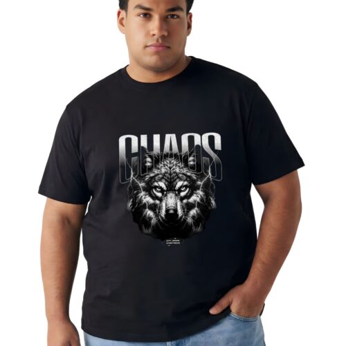 Everyday Printed Wolf Chaos Tee (Plus Size) —  2XL–7XL - Image 4