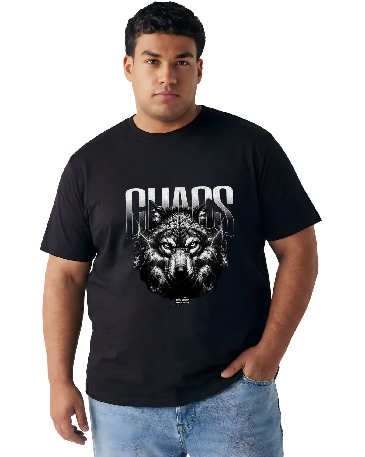 Everyday Printed Wolf Tee (Plus Size) —  2XL–7XL - Image 4