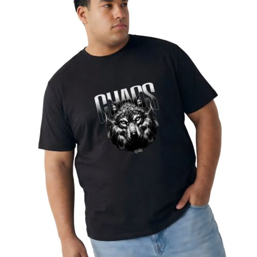 Everyday Printed Wolf Chaos Tee (Plus Size) —  2XL–7XL - Image 3