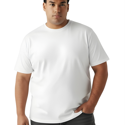 Classic Plain Cotton T‑Shirt for Men (Plus Sizes 2XL–7XL) - Image 11