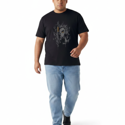 Flame Samurai Graphic Tee — Men's Classic Fit 2XL-7XL - Image 2