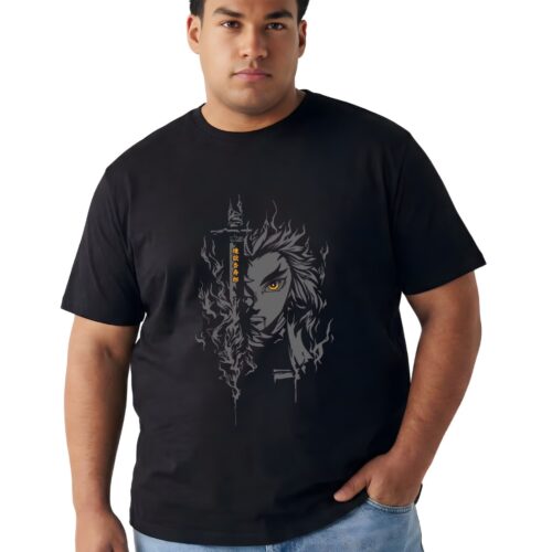 Flame Samurai Graphic Tee — Men's Classic Fit 2XL-7XL - Image 6