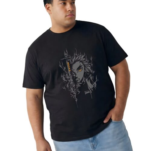 Flame Samurai Graphic Tee — Men's Classic Fit 2XL-7XL - Image 4