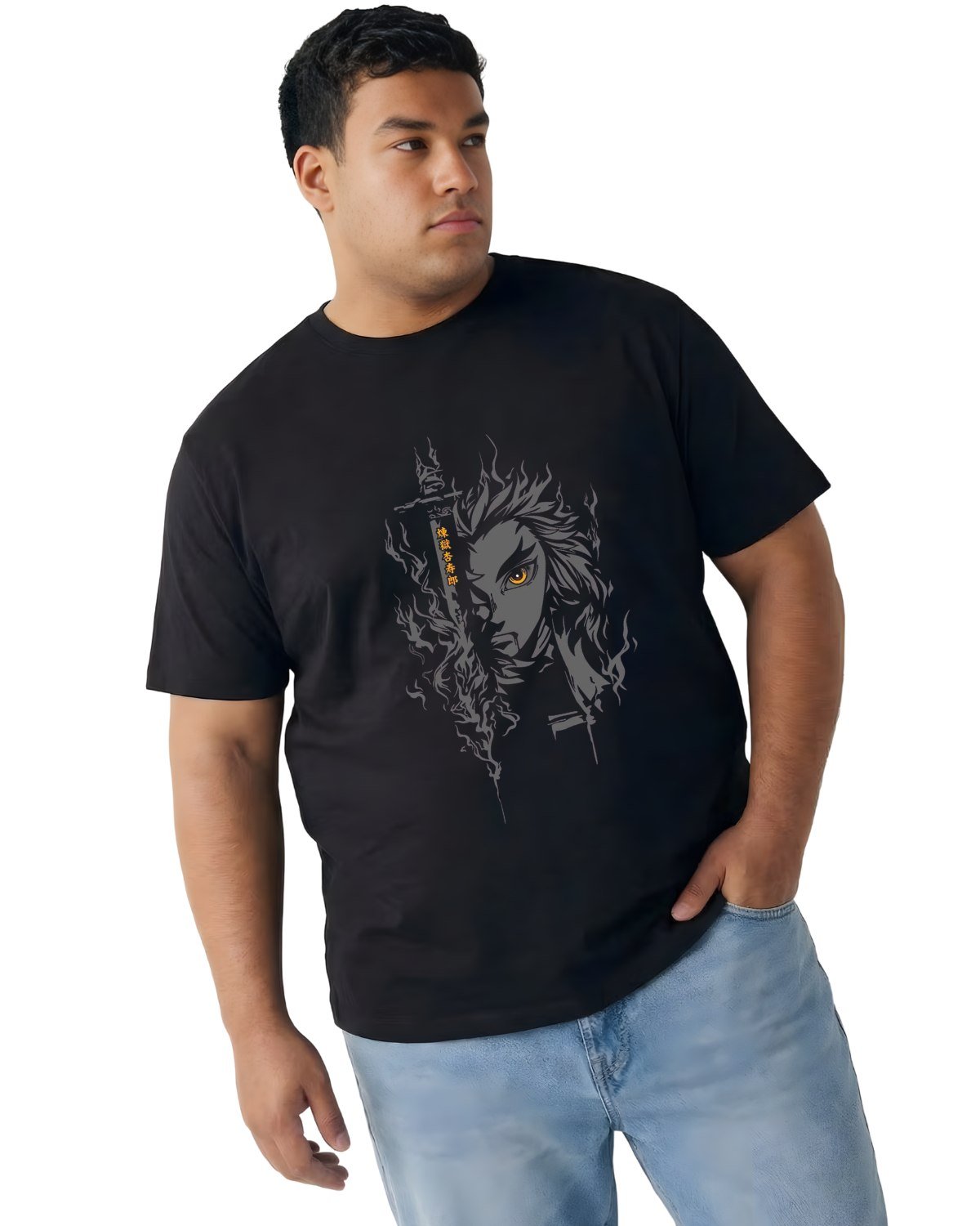 Flame Samurai Graphic Tee — Men's Classic Fit 2XL-7XL - Image 4