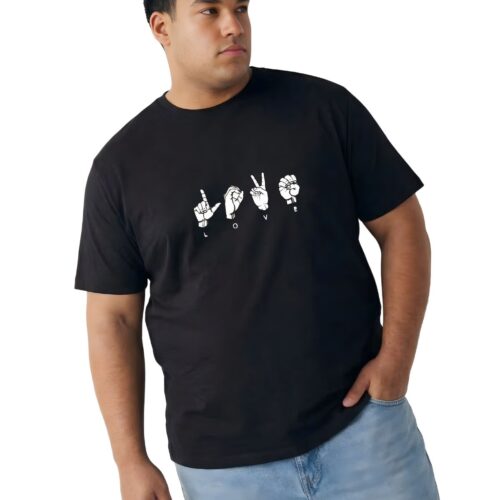 American Sign Language LOVE Tee - Premium Cotton - Plus Sizes 2XL-7XL - Image 4