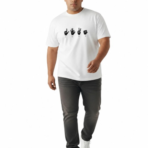 American Sign Language LOVE Tee - Premium Cotton - Plus Sizes 2XL-7XL - Image 8