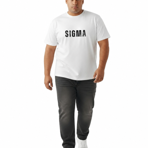 SIGMA-Cotton T-Shirt | Comfortable Casual Round Neck Tee | 2XL-7XL - Image 1