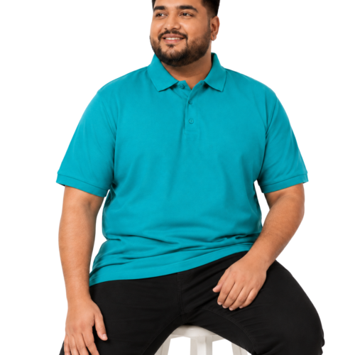 Premium Plus Size Polo Shirts | Perfect Fit for Big & Tall Men | Teal Color - Image 1