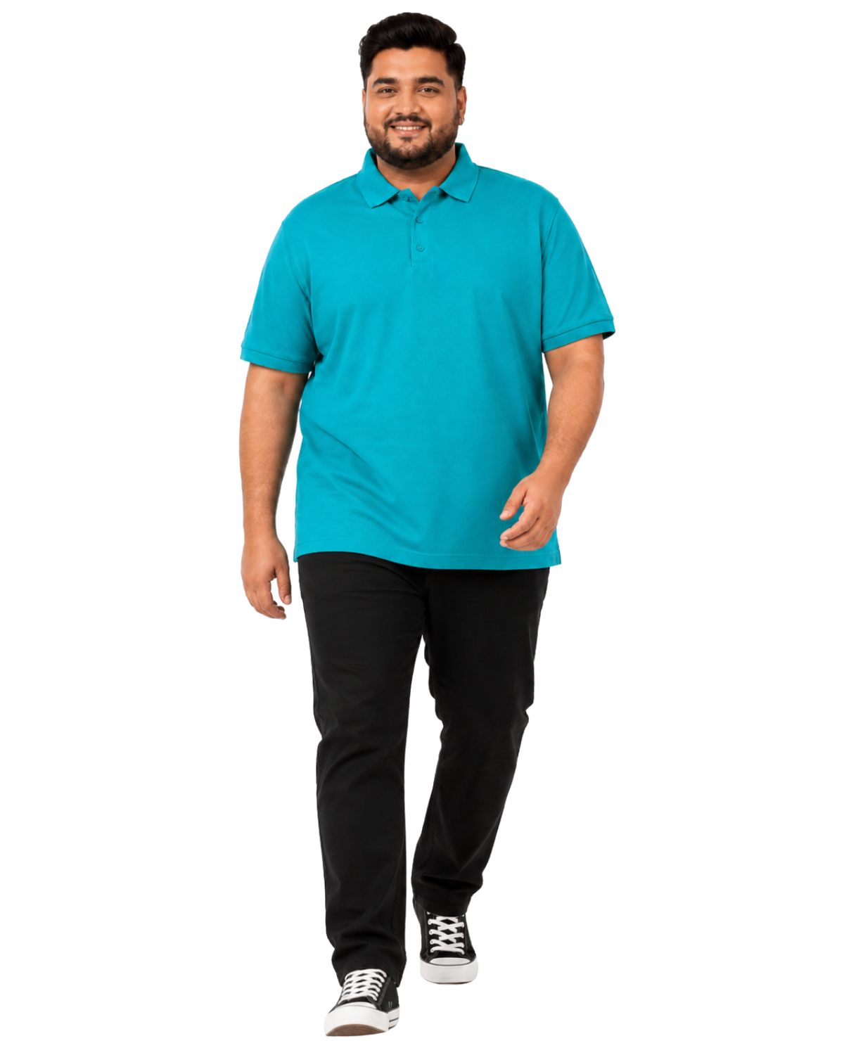 Premium Plus Size Polo Shirts | Perfect Fit for Big & Tall Men | Teal Color - Image 5