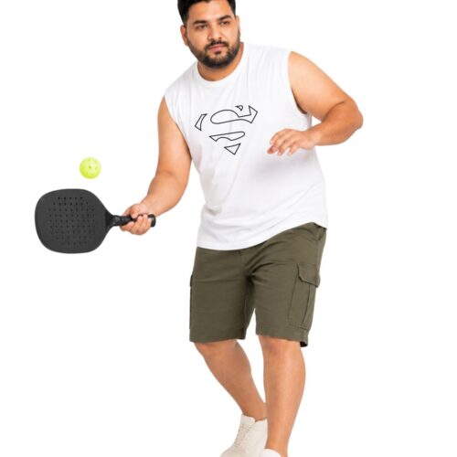 Comfort Fit Cotton Plus Size Sleeveless Top | Men's Iconic Superman Graphic Tee | Gym & Casual Wear - Image 2
