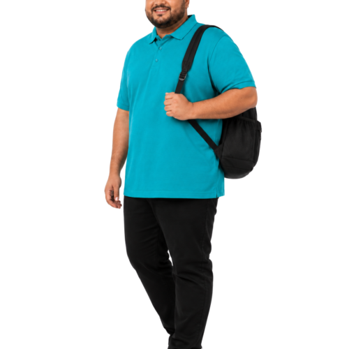 Premium Plus Size Polo Shirts | Perfect Fit for Big & Tall Men | Teal Color - Image 3