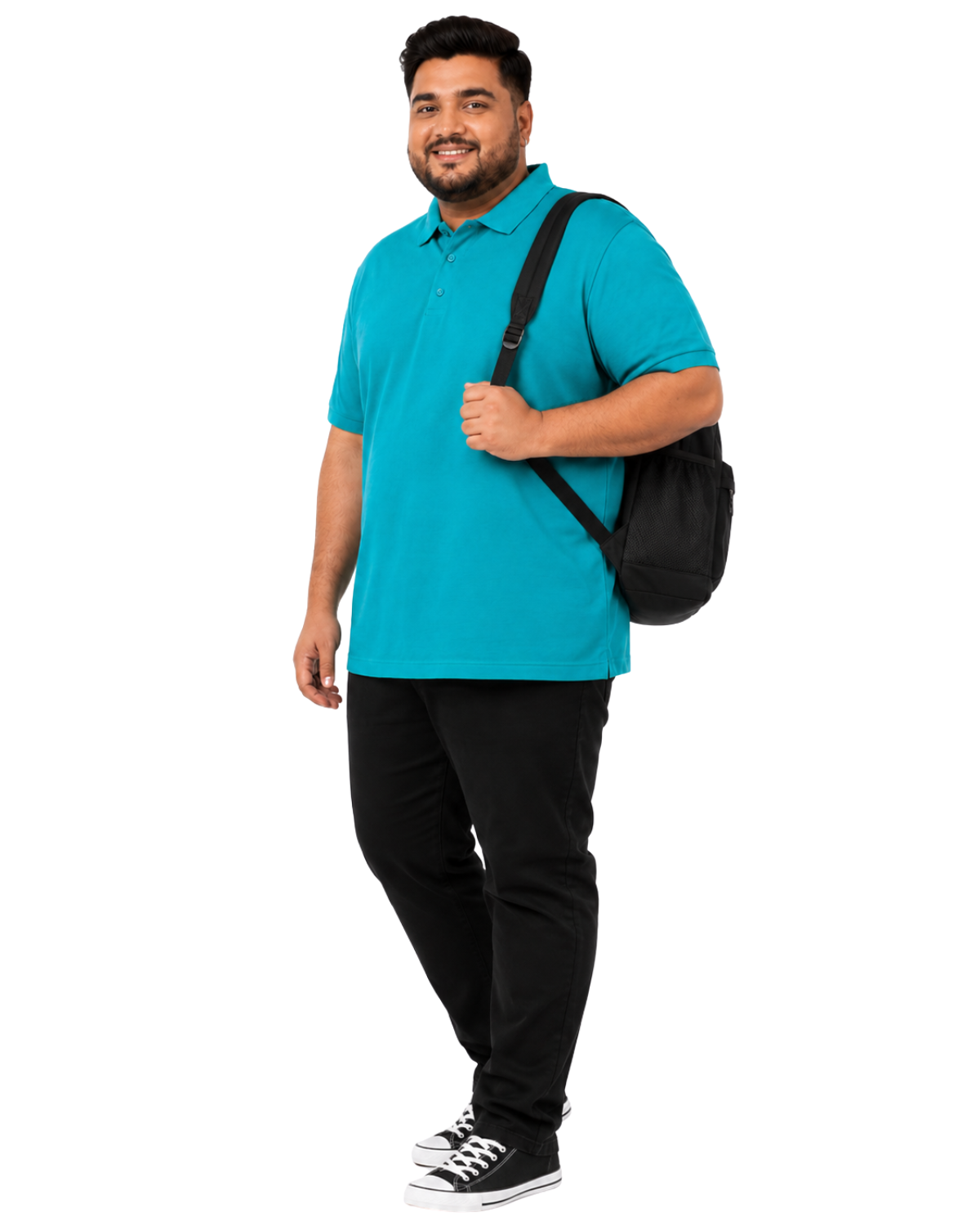 Premium Plus Size Polo Shirts | Perfect Fit for Big & Tall Men | Teal Color - Image 3