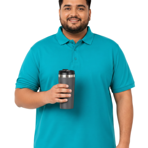 Premium Plus Size Polo Shirts | Perfect Fit for Big & Tall Men | Teal Color - Image 2