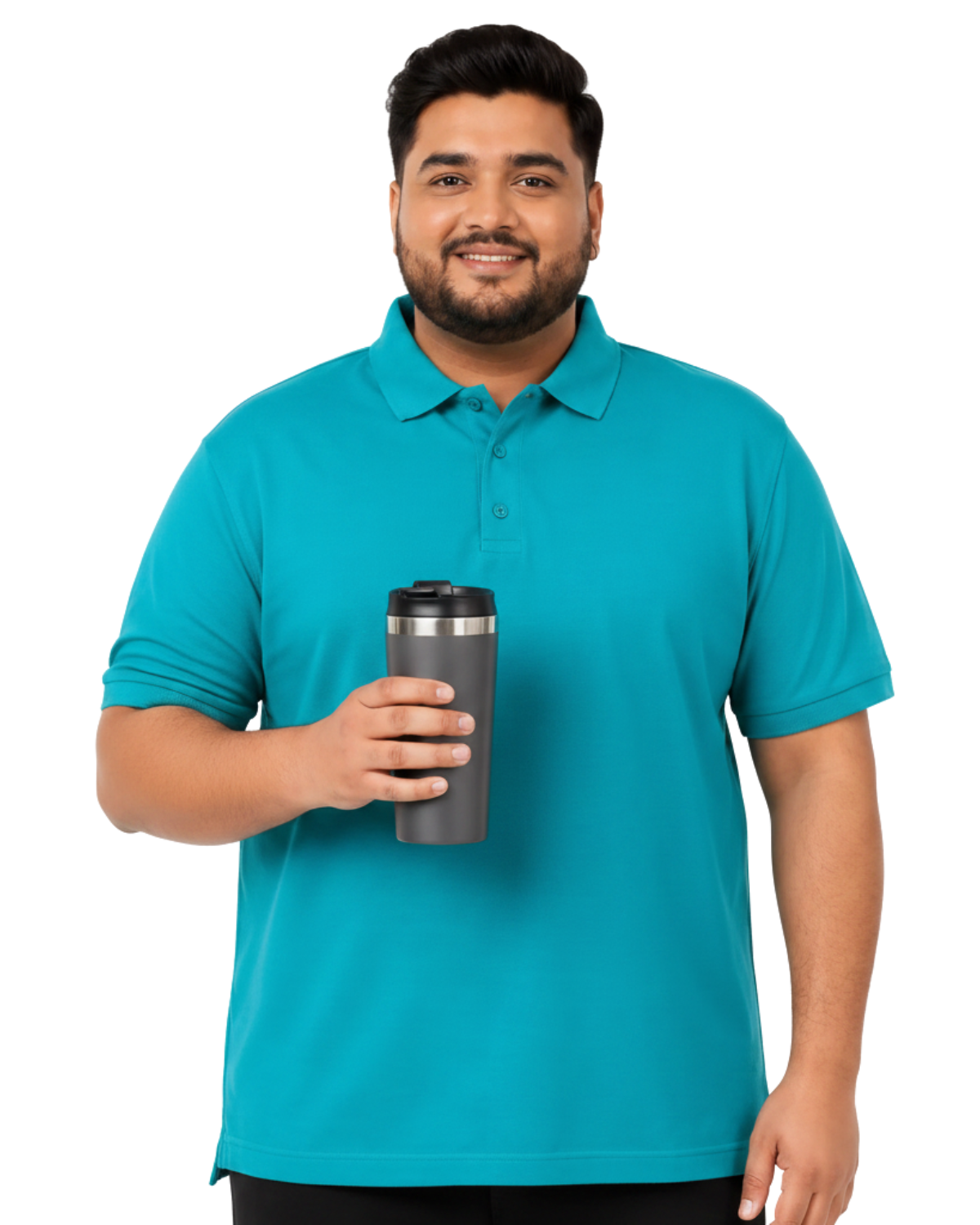 Premium Plus Size Polo Shirts | Perfect Fit for Big & Tall Men | Teal Color - Image 2
