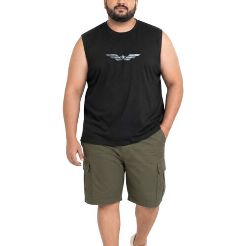 Plus‑Size Men’s Cotton Plus Size Sleeveless Tee — Kixo Plus - Image 1