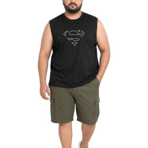 Comfort Fit Cotton Plus Size Sleeveless Top | Men's Iconic Superman Graphic Tee | Gym & Casual Wear - Image 13