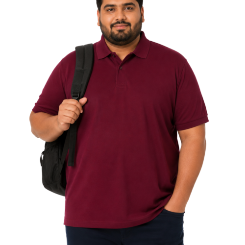 Plus Size Men's Polo Shirt | Big & Tall Casual & Formal Wear | KIXO PLUS | Maroon - Image 3