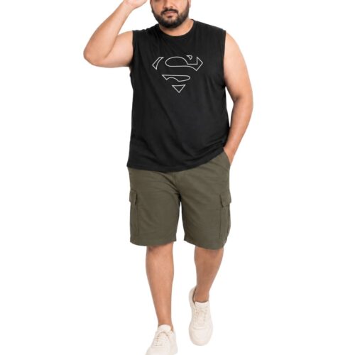 Comfort Fit Cotton Plus Size Sleeveless Top | Men's Iconic Superman Graphic Tee | Gym & Casual Wear - Image 12