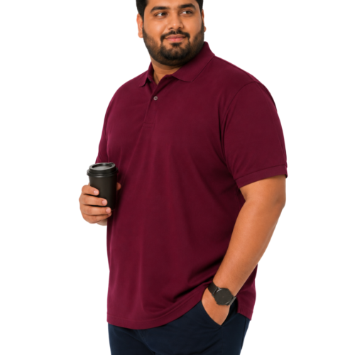 Plus Size Men's Polo Shirt | Big & Tall Casual & Formal Wear | KIXO PLUS | Maroon - Image 1