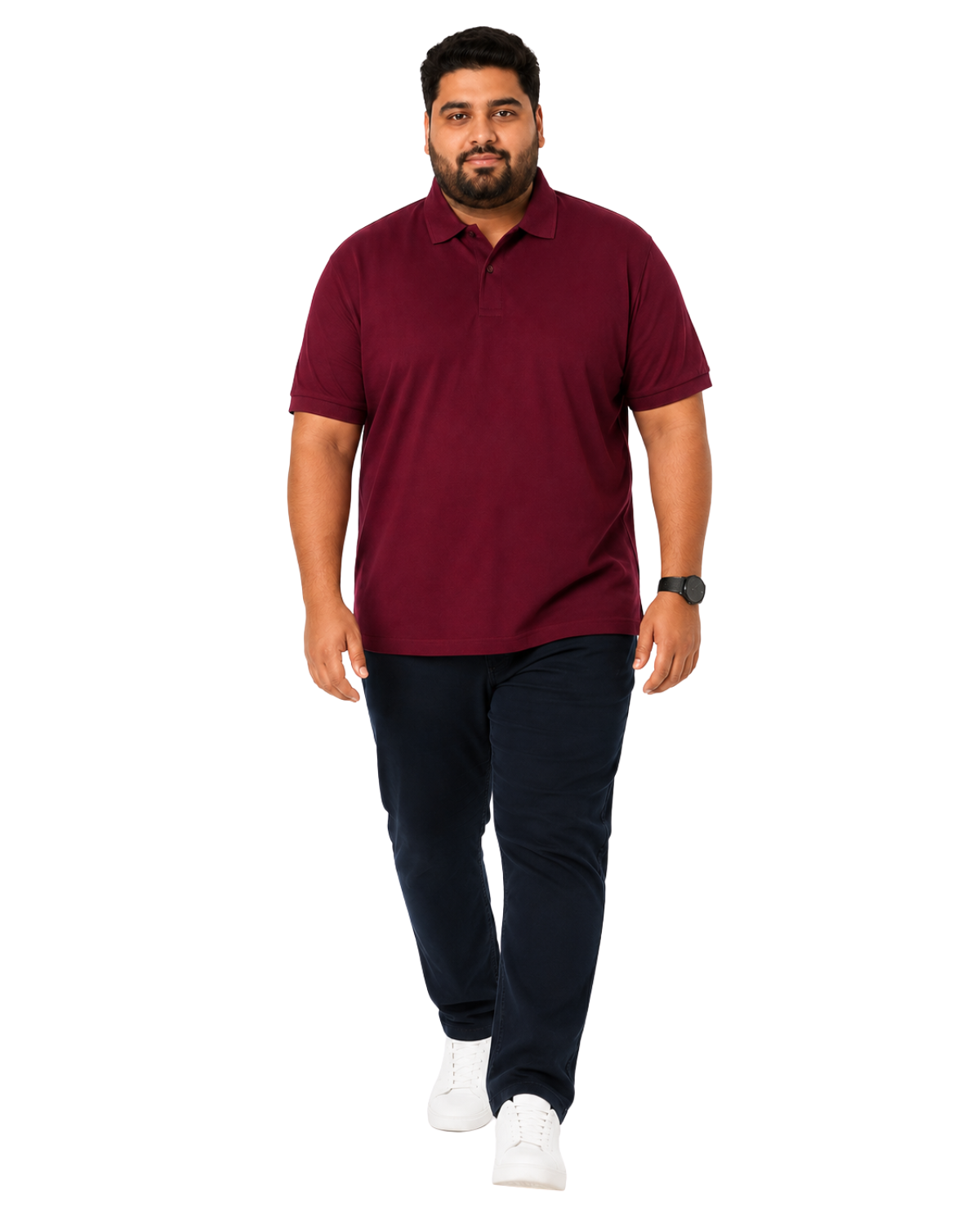 Plus Size Men's Polo Shirt | Big & Tall Casual & Formal Wear | KIXO PLUS | Maroon - Image 5