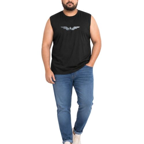 Plus‑Size Men’s Cotton Plus Size Sleeveless Tee — Kixo Plus - Image 3
