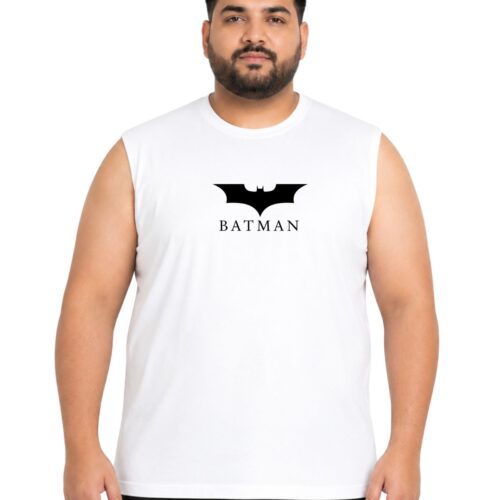 Men's Plus Size Batman Sleeveless Tee | Big & Tall Cotton Tank Top | Dark Knight Fan Wear - Image 2