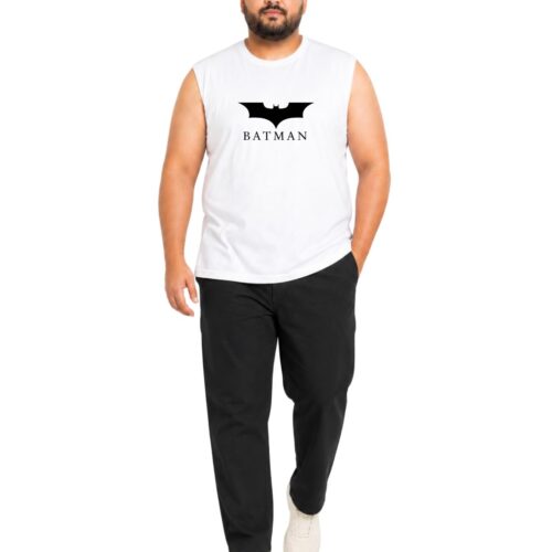 Men's Plus Size Batman Sleeveless Tee | Big & Tall Cotton Tank Top | Dark Knight Fan Wear - Image 7