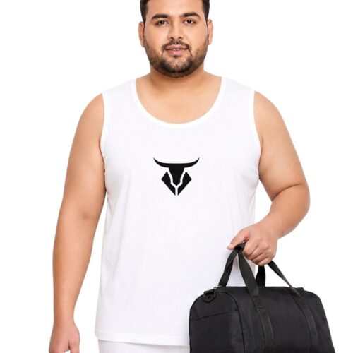 Men's Plus Size Bull Design Polyester Athletic Vest | Moisture-Wicking Gym Wear - Image 5
