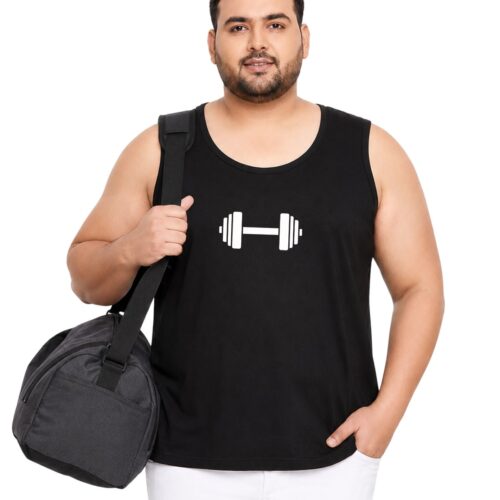Comfort Fit Polyester Plus Size Sport Vest| Men's Dumbbell Graphic | Quick Dry Training Top - Image 16