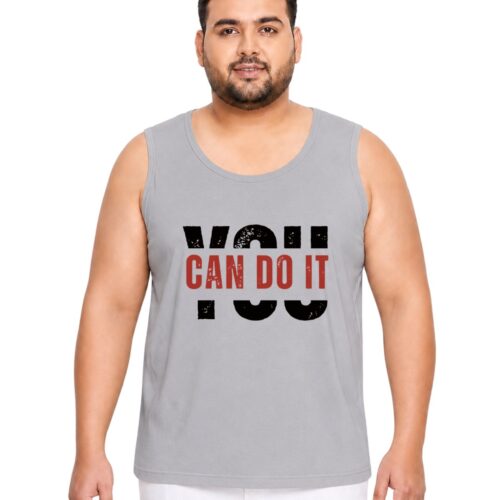 Men's Plus Size "You Can Do It" Motivational Sport Vest - Image 17