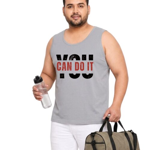 Men's Plus Size "You Can Do It" Motivational Sport Vest - Image 16