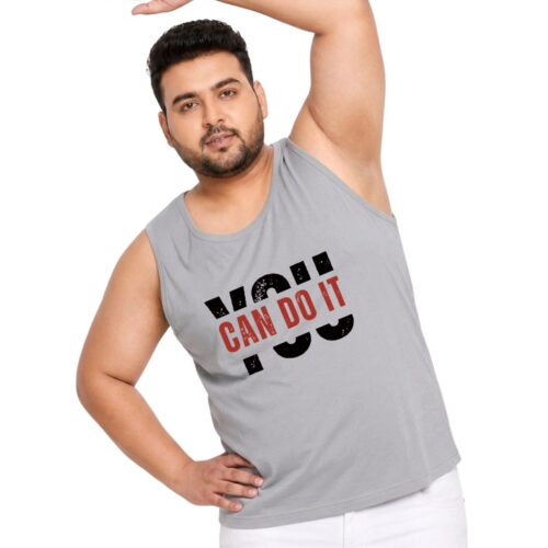 Men's Plus Size "You Can Do It" Motivational Sport Vest - Image 13