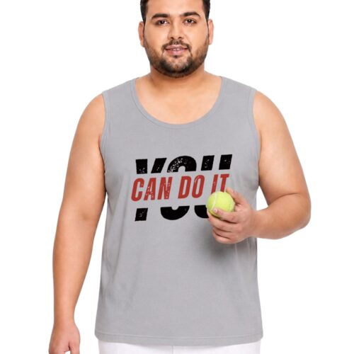 Men's Plus Size "You Can Do It" Motivational Sport Vest - Image 14