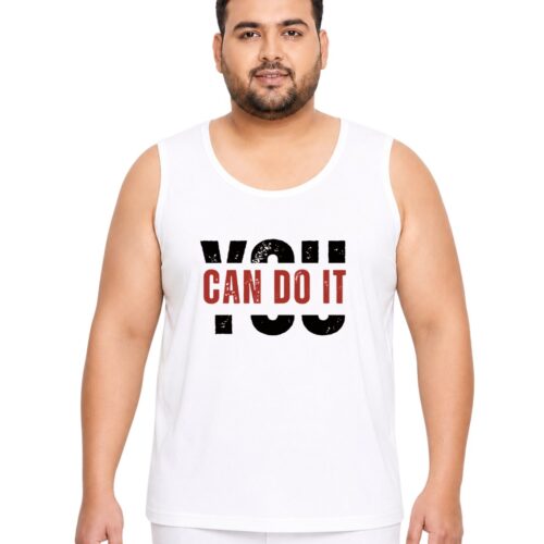 Men's Plus Size "You Can Do It" Motivational Sport Vest - Image 11