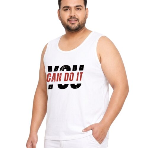 Men's Plus Size "You Can Do It" Motivational Sport Vest - Image 10