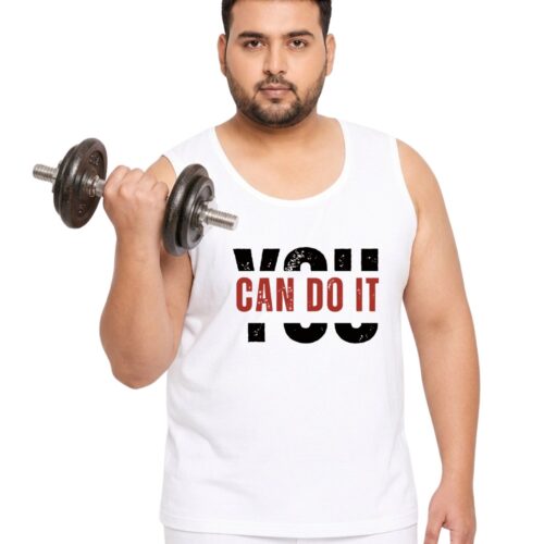 Men's Plus Size "You Can Do It" Motivational Sport Vest - Image 9