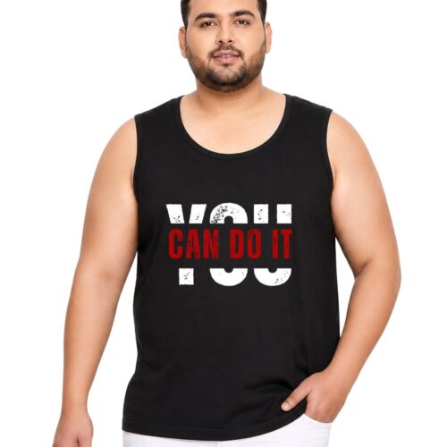 Men's Plus Size "You Can Do It" Motivational Sport Vest - Image 6